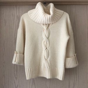 Talbots Cowl-neck Chunky Cable Knit Sweater